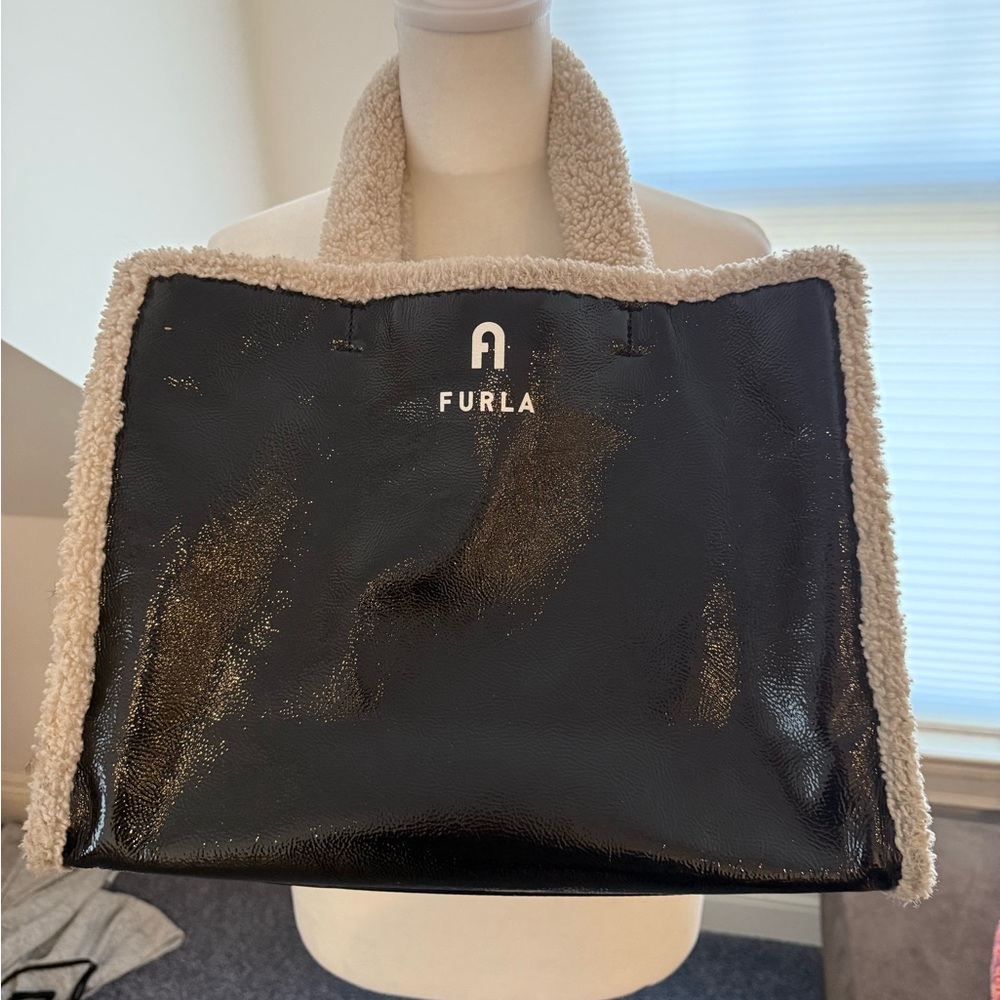 Furla Black and Cream Tote Bag